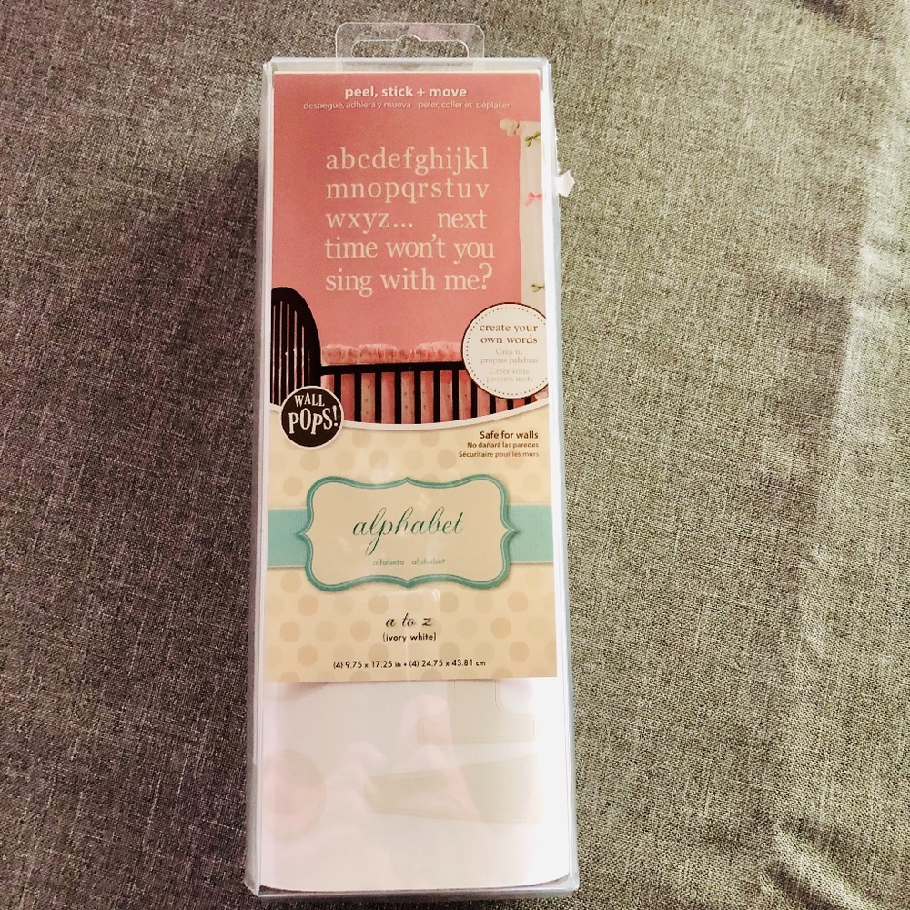 NWT Wall Pops alphabet ivory white baby room